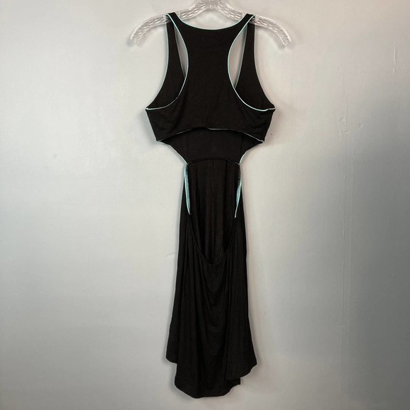 VICTORIA'S Secret Cutout Racerback Mini Skater Dress Black Turquoise Trim Size M - Picture 14 of 14